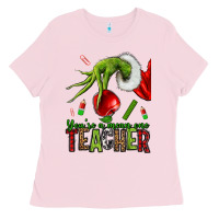 Bubblegum Pink Christmas Character Ladies Tee - NancyCooperArtShop