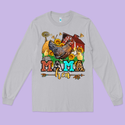 Mama Hen Western Olivia Long Sleeve Tee Designed By Oliviacreatesart