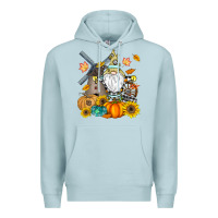 Blue Mist Happy Fall Premium Hoodie - CowhideDigitalArt
