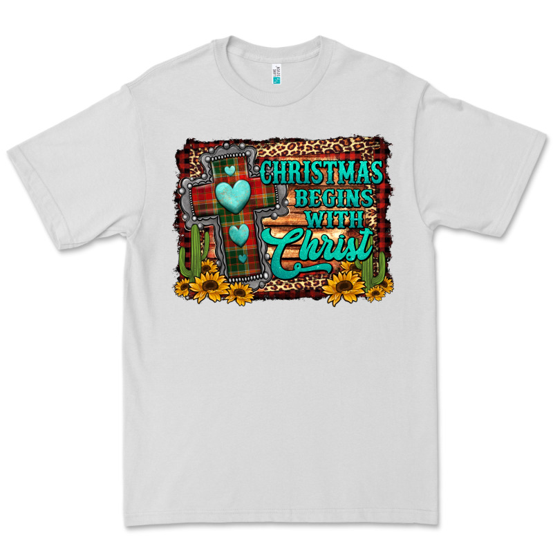 Christmas Begins With Christ Cross Premium Tee by Jasminsmagicworld | Teevron