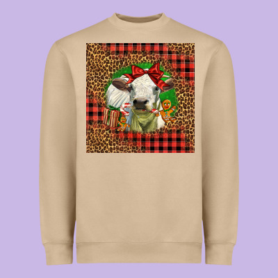 Cute Baby Calf Christmas Heavyweight Sweatshirt Designed By Lillyallendesigns