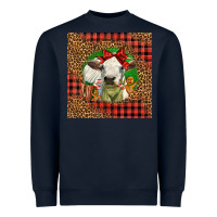Navy cute baby calf christmas Heavyweight Sweatshirt - LillyAllenDesigns