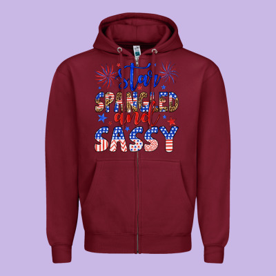 Star Spangled And Sassy Zipper Hoodie Designed By Artiststas