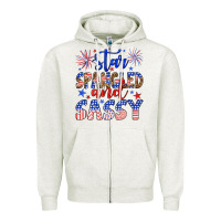 Oatmeal Heather star spangled and sassy Zipper Hoodie - Artiststas