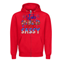 Red star spangled and sassy Zipper Hoodie - Artiststas