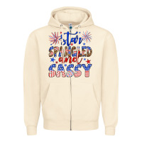 Sandshell star spangled and sassy Zipper Hoodie - Artiststas
