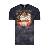 Cloud Black merry christmas cupcake Vintage Tee - CowGirlArtShop