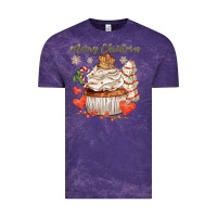 Cloud Purple merry christmas cupcake Vintage Tee - CowGirlArtShop