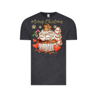 Vintage Black merry christmas cupcake Vintage Tee - CowGirlArtShop