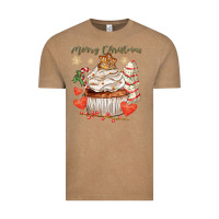 Vintage Coffee merry christmas cupcake Vintage Tee - CowGirlArtShop