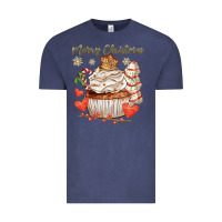 Vintage Denim merry christmas cupcake Vintage Tee - CowGirlArtShop