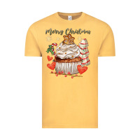Vintage Mustard merry christmas cupcake Vintage Tee - CowGirlArtShop