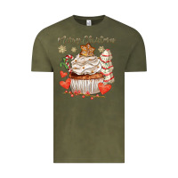 Vintage Olive merry christmas cupcake Vintage Tee - CowGirlArtShop