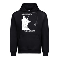 Black MN Minnesota Fishing T Gift for Fishermen and Anglers Urban Hoodie - longCreatives