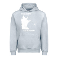 Heather Grey MN Minnesota Fishing T Gift for Fishermen and Anglers Urban Hoodie - longCreatives