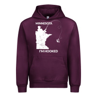 Mauve Wine MN Minnesota Fishing T Gift for Fishermen and Anglers Urban Hoodie - longCreatives
