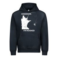 Navy MN Minnesota Fishing T Gift for Fishermen and Anglers Urban Hoodie - longCreatives
