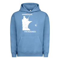 Pigment Pebble Blue MN Minnesota Fishing T Gift for Fishermen and Anglers Urban Hoodie - longCreatives