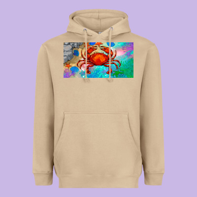 Crab License Plate Heavyweight Hoodie Designed By Barkaloodesign