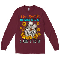 Burgundy i love you till my lungs give out Long Sleeve Tee - OliviaCreatesArt