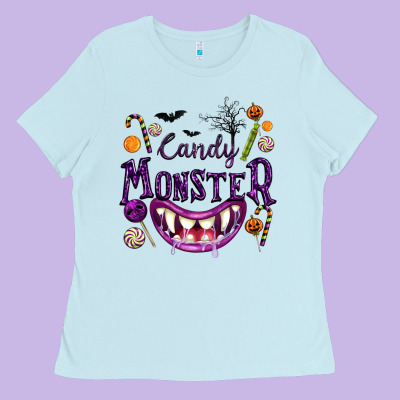 Candy Monster Ladies Tee Designed By Texasbilliewilder