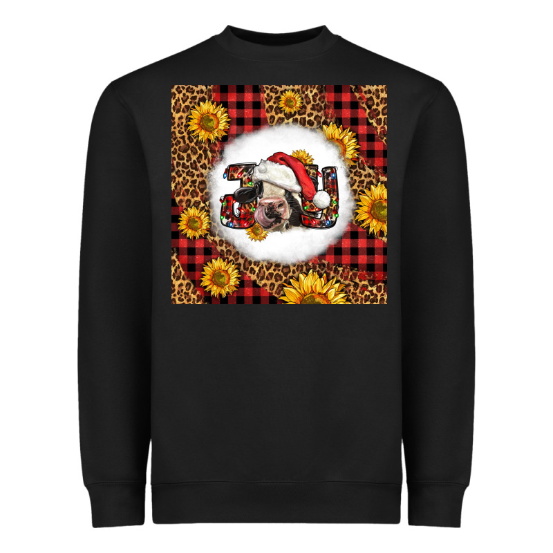 Joy Christmas Cow Heavyweight Sweatshirt by LillyAllenDesigns | Teevron