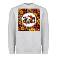 Heather Grey joy christmas cow Heavyweight Sweatshirt - LillyAllenDesigns