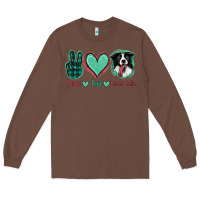 Chestnut Peace Love Border Collie Long Sleeve Tee - Jasminsmagicworld