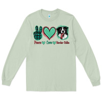 Matcha Peace Love Border Collie Long Sleeve Tee - Jasminsmagicworld