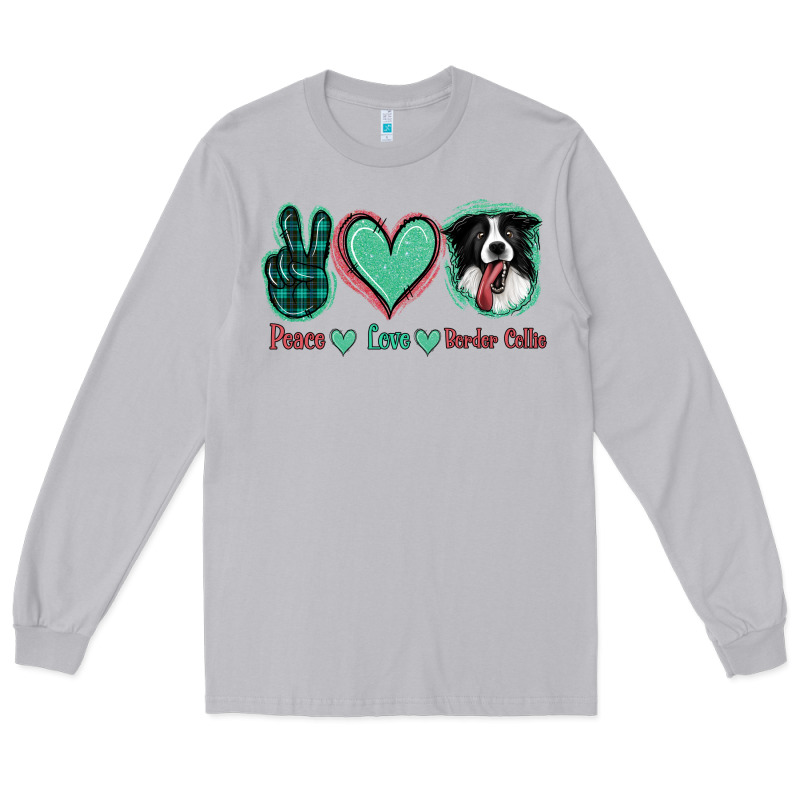Peace Love Border Collie Long Sleeve Tee by Jasminsmagicworld | Teevron