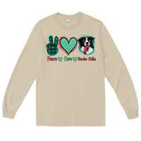 Mushroom Peace Love Border Collie Long Sleeve Tee - Jasminsmagicworld