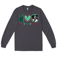 Smoke Peace Love Border Collie Long Sleeve Tee - Jasminsmagicworld