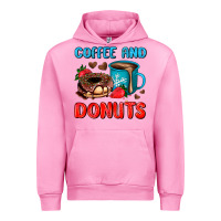 Fuchsia Pink coffee and donuts Urban Hoodie - AdoDesignShop