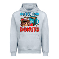Heather Grey coffee and donuts Urban Hoodie - AdoDesignShop