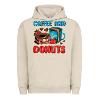 Pigment French Oak coffee and donuts Urban Hoodie - AdoDesignShop