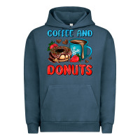 Pigment Midnight Navy coffee and donuts Urban Hoodie - AdoDesignShop