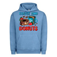 Pigment Pebble Blue coffee and donuts Urban Hoodie - AdoDesignShop