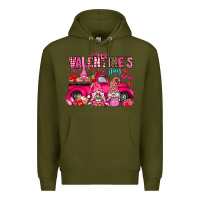 Army Green Happy Valentines Day Premium Hoodie - CowhideDigitalArt