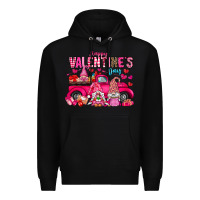 Black Happy Valentines Day Premium Hoodie - CowhideDigitalArt