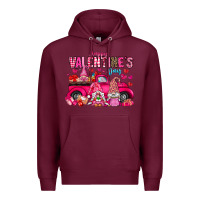 Burgundy Happy Valentines Day Premium Hoodie - CowhideDigitalArt