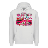 Dove Grey Happy Valentines Day Premium Hoodie - CowhideDigitalArt