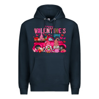 Navy Happy Valentines Day Premium Hoodie - CowhideDigitalArt