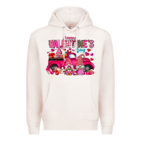 Pale Pink Happy Valentines Day Premium Hoodie - CowhideDigitalArt