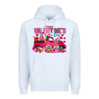 White Happy Valentines Day Premium Hoodie - CowhideDigitalArt