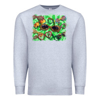 Heather Grey sunglasses background Premium Sweatshirt - BarkalooDesign
