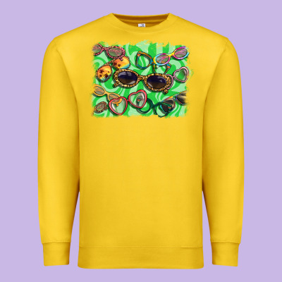 Sunglasses Background Premium Sweatshirt Designed By Barkaloodesign