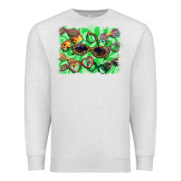 Oatmeal Heather sunglasses background Premium Sweatshirt - BarkalooDesign