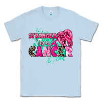 Dusty Blue Stronger than Cancer Classic Tee - HowdyJamesFarm