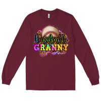 Burgundy baseball granny Long Sleeve Tee - OliviaCreatesArt