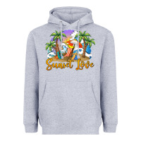 Heather Grey sunset love Heavyweight Hoodie - BarkalooDesign